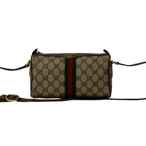 GUCCI Vintage Brown Leather Shoulder Bag